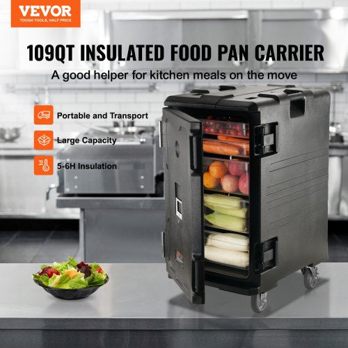 109 Qt Hot Box For Catering Front Loading Food Warmer WHandles  Wheels LLDPE Food Box Carrier WDoub 2