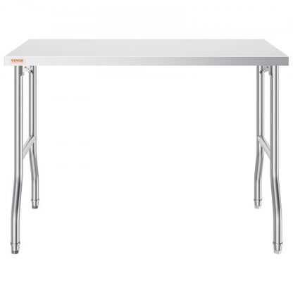 HeavyDuty Stainless Steel Folding Table 48 X 24 Kitchen Work Table With 661 Lbs Load Capacity Silve 9