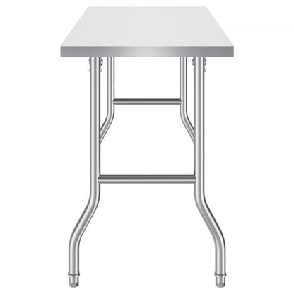 HeavyDuty Stainless Steel Folding Table 48 X 24 Kitchen Work Table With 661 Lbs Load Capacity Silve 10