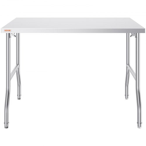 48x30 Inch Stainless Steel Kitchen Work Table, Heavy-Duty Folding Design w/220 lbs Capacity, Commercial-Grade Prep Table