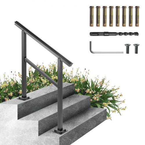165LBS Load Aluminum Stair Handrail 36 X 35 Outdoor Stair Railing W030 Adjustable Angle Fits 23 Ste 8
