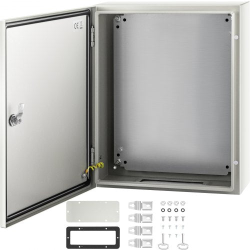 20 x 16 x 6" NEMA 4X Steel Electrical Box, IP66 Waterproof & Dustproof Outdoor/Indoor Junction Box with Mounting Plate