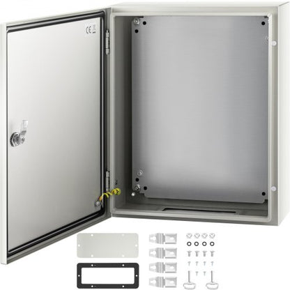20 x 16 x 6" NEMA 4X Steel Electrical Box, IP66 Waterproof & Dustproof Outdoor/Indoor Junction Box with Mounting Plate