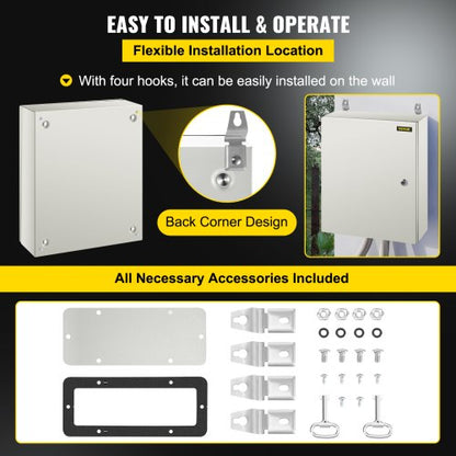 20 X 16 X 6 NEMA 4X Steel Electrical Box IP66 Waterproof  Dustproof OutdoorIndoor Junction Box With 6