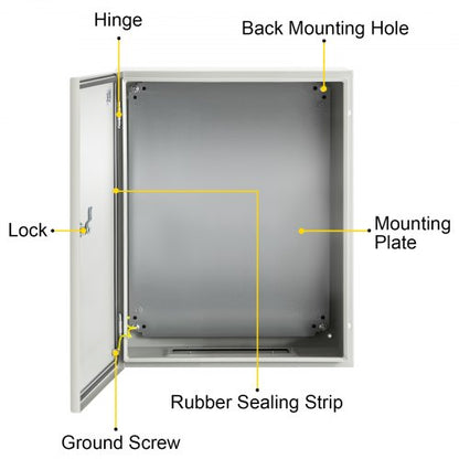 20 X 16 X 6 NEMA 4X Steel Electrical Box IP66 Waterproof  Dustproof OutdoorIndoor Junction Box With 7