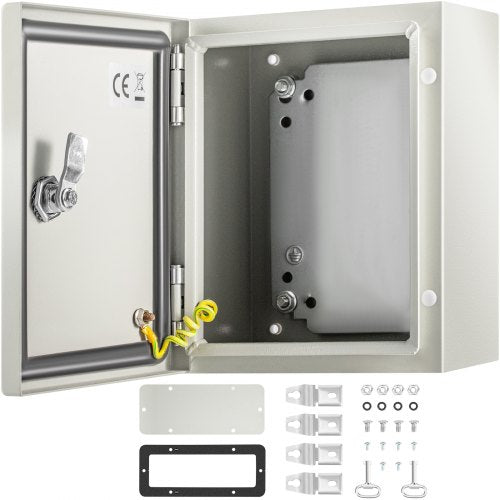 Heavy-Duty 10x8x6" NEMA 4X Electrical Enclosure, IP66 Waterproof Steel Junction Box for Indoor/Outdoor Use