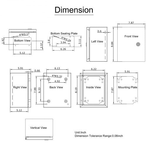 HeavyDuty 10x8x6 NEMA 4X Electrical Enclosure IP66 Waterproof Steel Junction Box For IndoorOutdoor  8