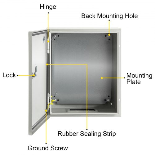 HeavyDuty 10x8x6 NEMA 4X Electrical Enclosure IP66 Waterproof Steel Junction Box For IndoorOutdoor  7