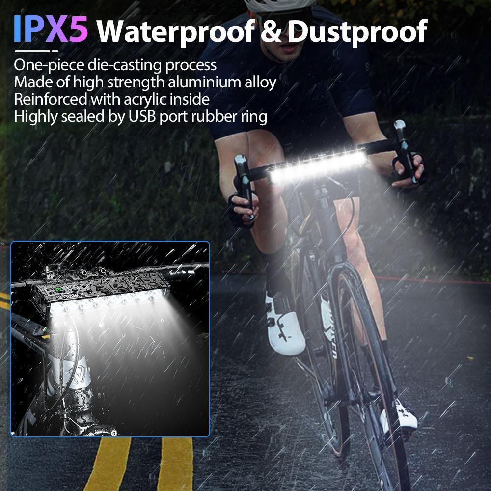 NEWBOLER 10000 Lumen USB Rechargeable Bike Light  Waterproof Front Cycling Headlamp With Power Bank 3