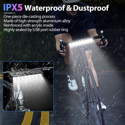 NEWBOLER 10000 Lumen USB Rechargeable Bike Light  Waterproof Front Cycling Headlamp With Power Bank 3