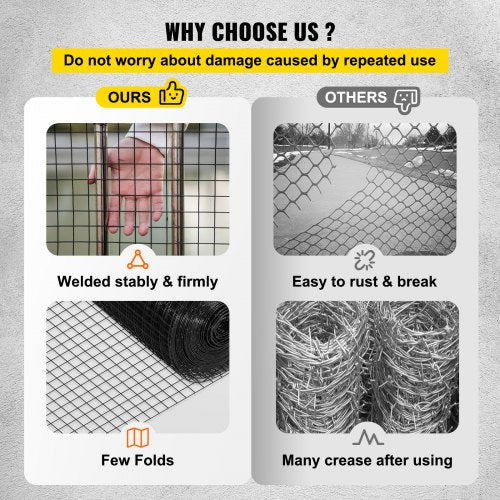 Premium Welded Wire Fence Vinyl Coated Gauge, Heavy-Duty Chicken Rabbit Mesh for Gardens, Cages & Pest Control