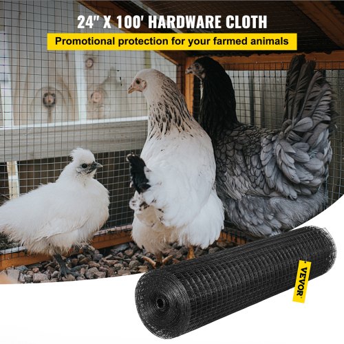 Hardware Cloth, Mesh Galvanized Steel Vinyl Coated Gauge Chicken Wire Fencing with Cutting Plier & Gloves, Garden