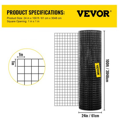 Hardware Cloth, Mesh Galvanized Steel Vinyl Coated Gauge Chicken Wire Fencing with Cutting Plier & Gloves, Garden