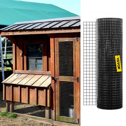 Hardware Cloth, Mesh Galvanized Steel Vinyl Coated Gauge Chicken Wire Fencing with Cutting Plier & Gloves, Garden
