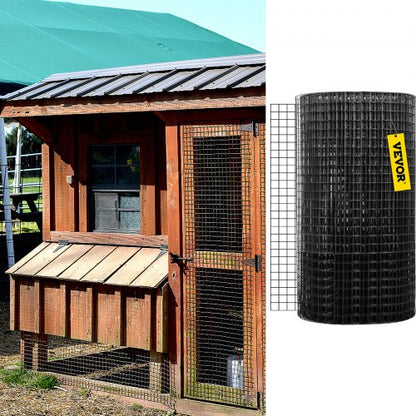 Hardware Cloth Mesh, Galvanized Steel Vinyl Coated Gauge Chicken Wire Fencing with Cutting Plier & Gloves for Garden