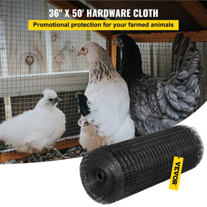 Hardware Cloth, Galvanized Steel Vinyl Coated Gauge Chicken Wire Fencing Mesh, Includes Wire Cutter & Gloves