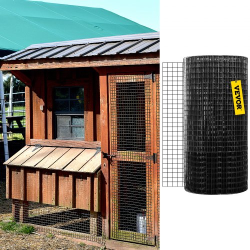 Hardware Cloth, Galvanized Steel Vinyl Coated Gauge Chicken Wire Fencing Mesh, Includes Wire Cutter & Gloves
