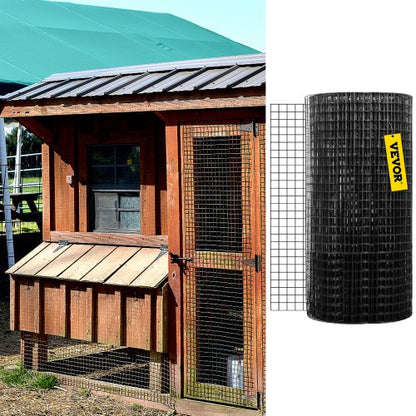 Hardware Cloth, Galvanized Steel Vinyl Coated Gauge Chicken Wire Fencing Mesh, Includes Wire Cutter & Gloves