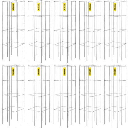 HeavyDuty Tomato Cages 10 Pack 461 Tall Square Plant Supports With PVC Coating  Ideal For Tomatoes  1