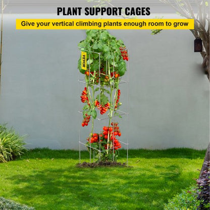 HeavyDuty Tomato Cages 10 Pack 461 Tall Square Plant Supports With PVC Coating  Ideal For Tomatoes  2