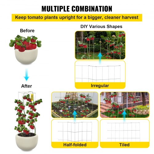HeavyDuty Tomato Cages 10 Pack 461 Tall Square Plant Supports With PVC Coating  Ideal For Tomatoes  5