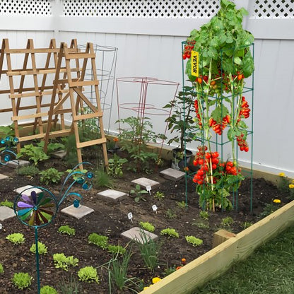 6Pack 394 Tomato Cages 146 Square Plant Support For Vegetables Fruits  Flowers  Green PVCCoated Ste 2