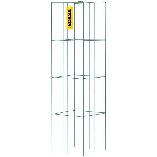 6Pack 394 Tomato Cages 146 Square Plant Support For Vegetables Fruits  Flowers  Green PVCCoated Ste 9