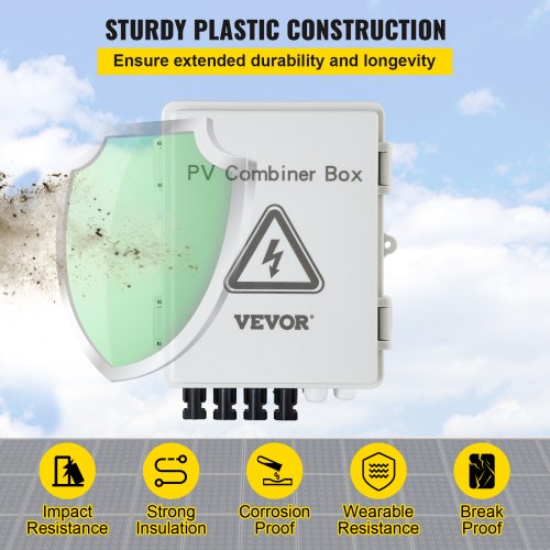 Solar PV Combiner Box 4 String 15A Fuse Box With 63A Breaker IP65 Waterproof For Outdoor Solar Pane 6