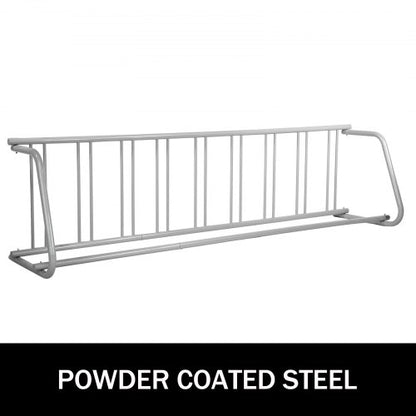 111" Length Floor Bike Rack, 9 Holders All-Steel Grid Bike Rack for Garages, Streets & Yards – Single-Side Storage Stand