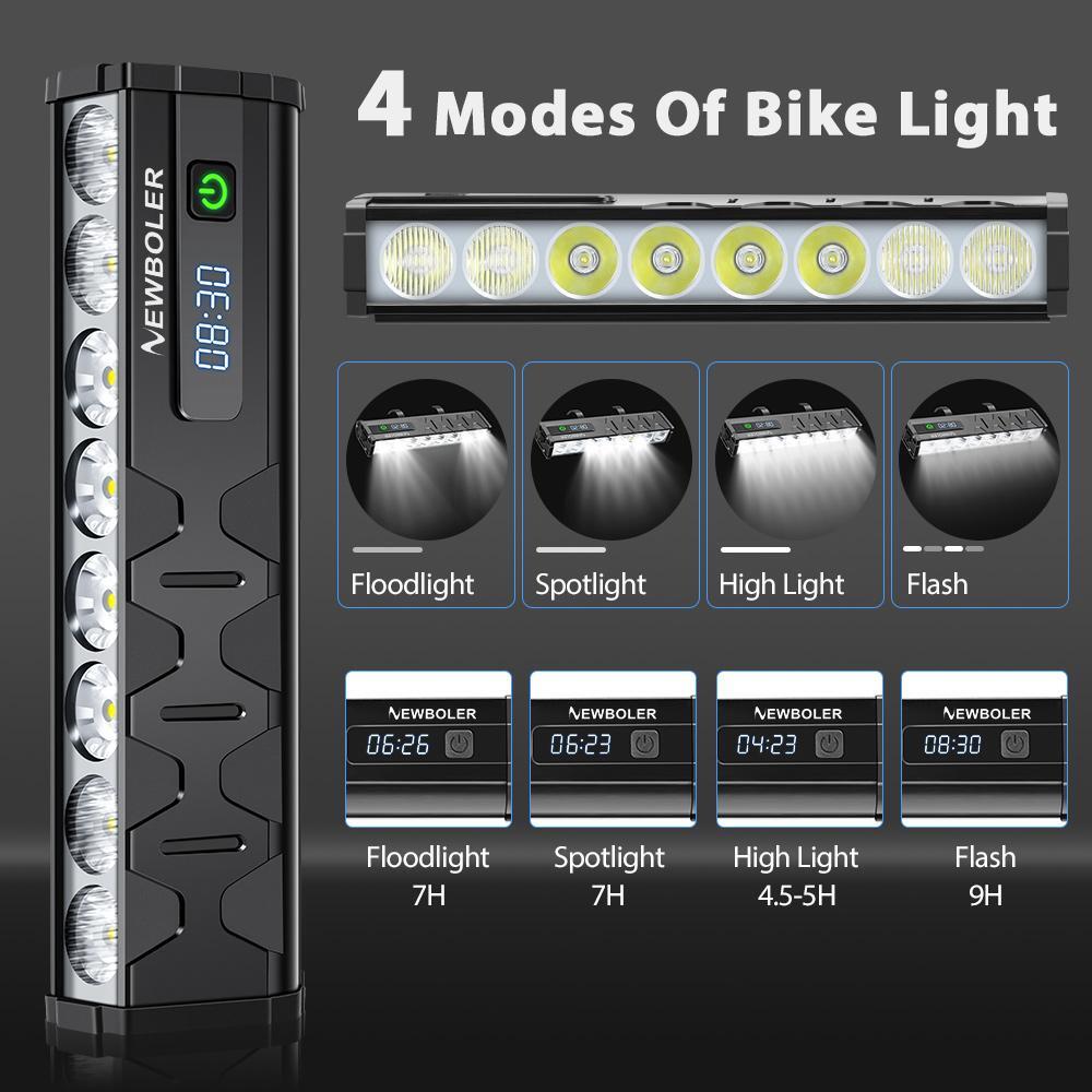 NEWBOLER 10000 Lumen USB Rechargeable Bike Light  Waterproof Front Cycling Headlamp With Power Bank 4