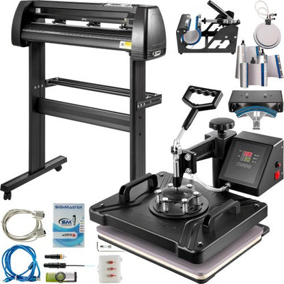 8in1 Heat Press  Vinyl Cutter Combo 12x15 Transfer Machine With 28 Cutting Plotter For DIY Crafts T 1