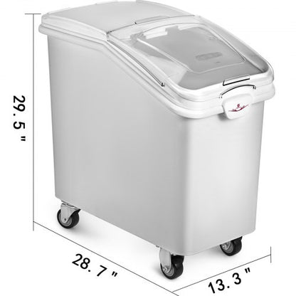 Commercial 21-Gallon Ingredient Bins with Casters, 2-Pack Food Safe Storage for Flour, Rice & Bulk Dry Goods