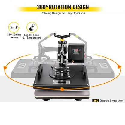 8 in 1 Heat Press & 28" Vinyl Cutter Plotter Bundle, 15"x15" Sublimation Machine for T-Shirts, Mugs & Crafts