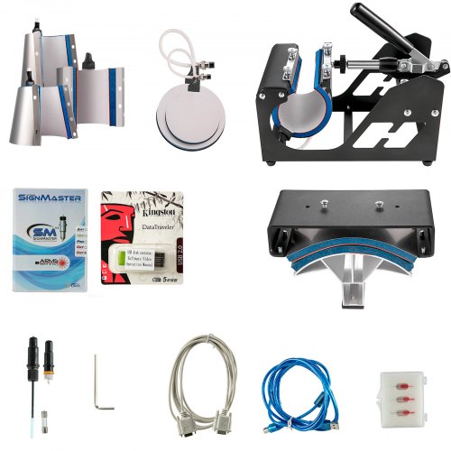 8 in 1 Heat Press & 28" Vinyl Cutter Plotter Bundle, 15"x15" Sublimation Machine for T-Shirts, Mugs & Crafts