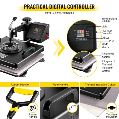 8 in 1 Heat Press 15"x15" Sublimation Machine + 28" Vinyl Cutter Plotter, All-in-One Custom Apparel & Decal Bundle