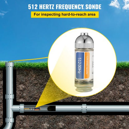 Silver Sonde with Connectors, Rigid Drain Locator for Locating & Detecting Small Sewer & Pipelines