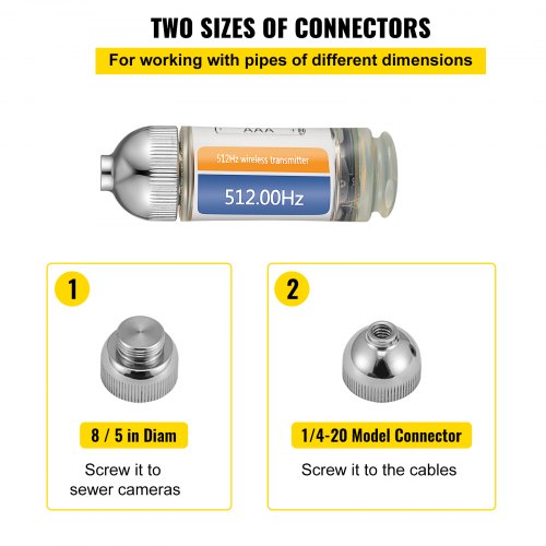 Silver Sonde with Connectors, Rigid Drain Locator for Locating & Detecting Small Sewer & Pipelines