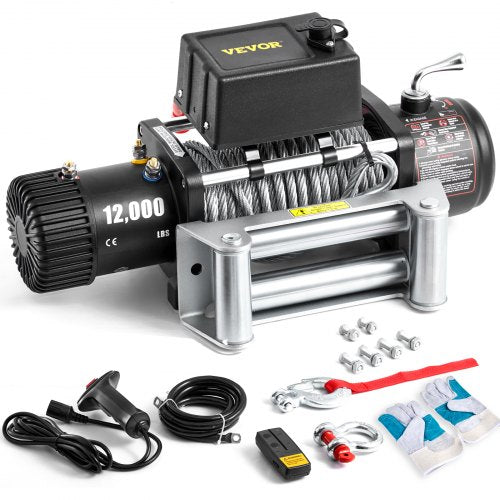 Truck Winch Electric Winch Steel Cable Power Winch Jeep Winch with Wireless Remote Control & Powerful Motor for UTV ATV