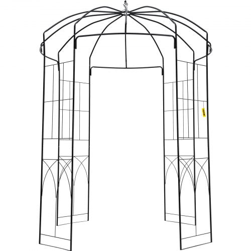 Heavy Duty Wrought Iron Birdcage Shape Garden Arbor, Wedding Arch Trellis for Climbing Vines in Outdoor Garden, Lawn
