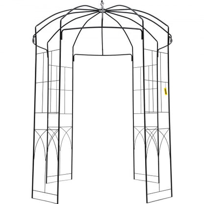 Heavy Duty Wrought Iron Birdcage Shape Garden Arbor, Wedding Arch Trellis for Climbing Vines in Outdoor Garden, Lawn