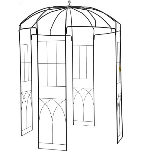 Heavy Duty Wrought Iron Birdcage Shape Garden Arbor, Wedding Arch Trellis for Climbing Vines in Outdoor Garden, Lawn