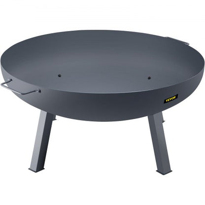 34Inch Carbon Steel Fire Bowl Wood Burning Outdoor Fire Pit For Patio Backyard  Camping With Drain  8