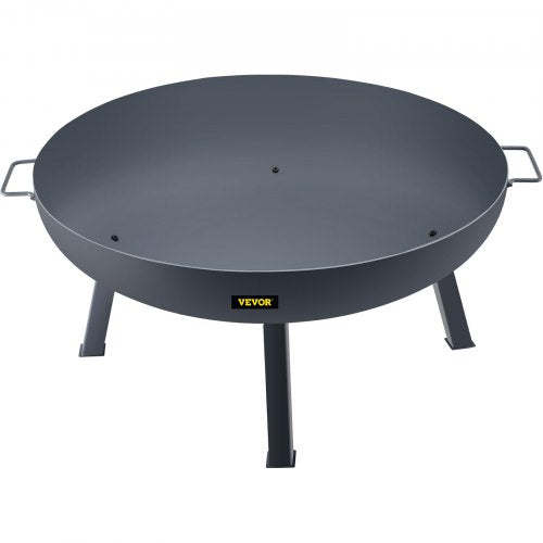 34Inch Carbon Steel Fire Bowl Wood Burning Outdoor Fire Pit For Patio Backyard  Camping With Drain  7