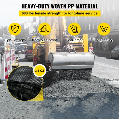 125 X 50 Ft Heavy Duty Woven Geotextile Fabric 35oz PP Driveway Fabric With 600lb Tensile Strength  3