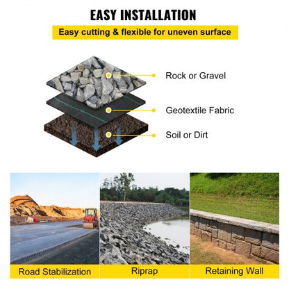 125 X 50 Ft Heavy Duty Woven Geotextile Fabric 35oz PP Driveway Fabric With 600lb Tensile Strength  6