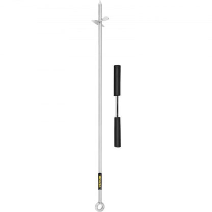Stainless Steel Sand Anchor Auger, Removable Handle, Bungee Line & Carry Bag, Secure Jet Ski, Pontoon, PWC