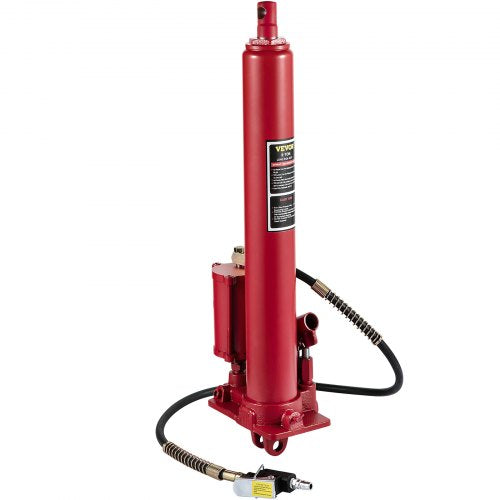 Hydraulic/Pneumatic Long Ram Jack with Single Piston Pump & Clevis Base, Engine Hoist Cherry Picker for Garage/Shop