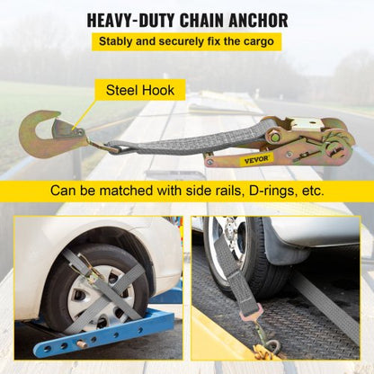Heavy Duty Ratchet Tie Down Straps, Working Load with Snap Hooks & Axle Straps for Moving Motorcycles & Securing Cargo