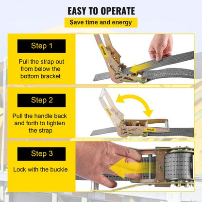 Heavy Duty Ratchet Tie Down Straps, Working Load with Snap Hooks & Axle Straps for Moving Motorcycles & Securing Cargo