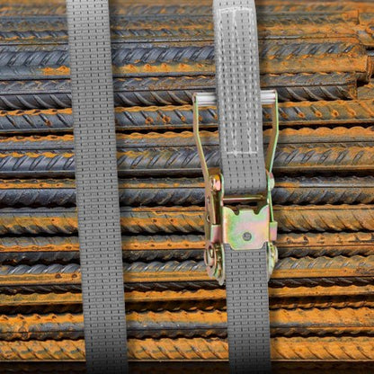Heavy Duty Ratchet Tie Down Straps, Working Load with Snap Hooks & Axle Straps for Moving Motorcycles & Securing Cargo